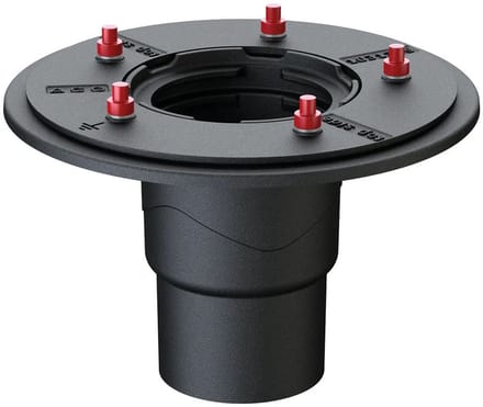 ACO Dakafvoer Passavant Spin DN100 Gietijzer persdichtflens mof 90Grad verticaal, 7034.10.12