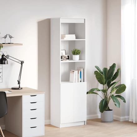 vidaXL - Highboard - 50x35x180 - cm - spaanplaat - wit