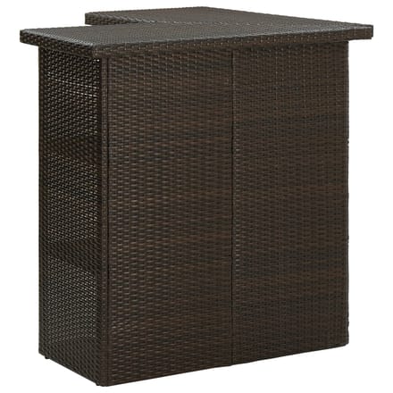 vidaXL - 4-delige - Tuinbarset - met - kussens - poly - rattan - bruin