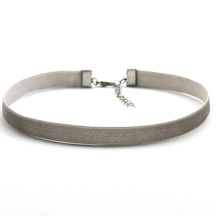 Jomide Choker - Zilverkleurig - Retro - Fluweel