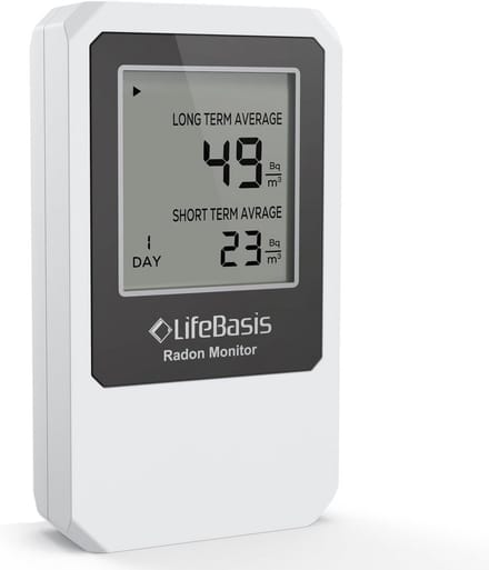 Radondetector Draadloos - Luchtkwaliteitsmonitor voor Korte & Lange Termijn Meting in Huis