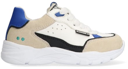 BunniesJR 225352-403 Jongens Lage Sneakers - Blauw/Wit - Leer - Veters