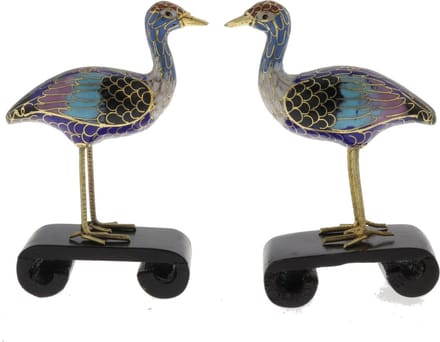 Behave - Cloisonné decor vogels - Oosterse woonstijl - 9,5 cm