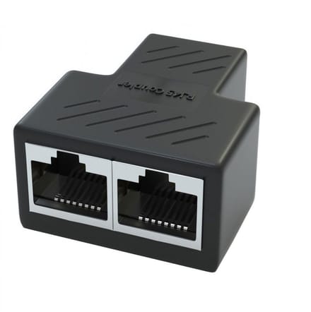 Ethernet-splitter RJ45 LAN-netwerkadapter, 2 stuks 1-naar-2 Ethernet-splitter 8P8C Ethernet-stekker voor Cat5/5e/6/7-connector