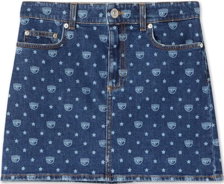 Chiara Ferragni - jeans mini rok met logo - maat W24