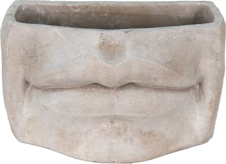 Bloempot voor Binnen – Grijs – Rustieke Pot – 26x16x16 cm – Steen – Zebra-motief