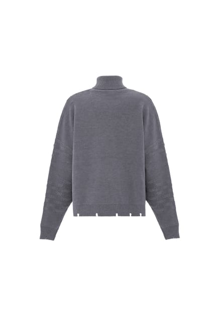 Faina Trui met coltrui Dames licht grijs melange