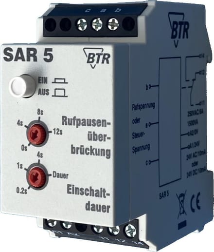 TELEFOONBEL-INSCHAKELRELAIS SAR-5 - instelbare schakelduur - 24v