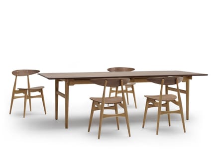 Carl Hansen & Søn - CH327 Tafel - eiken/ walnoot geolied - 248 x 95 cm - bruin