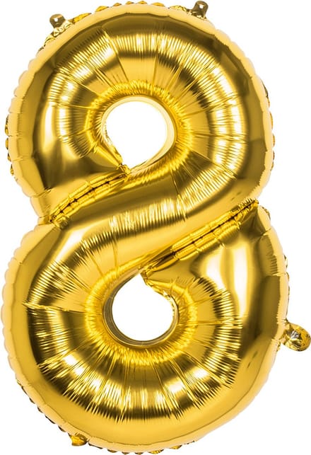 Boland - Folieballon '8' goud (86 cm) 8 - Goud - Cijfer ballon