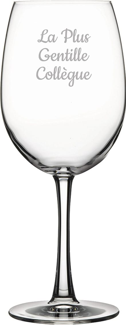 Rode wijnglas gegraveerd - 58cl - La Plus Gentille Collègue