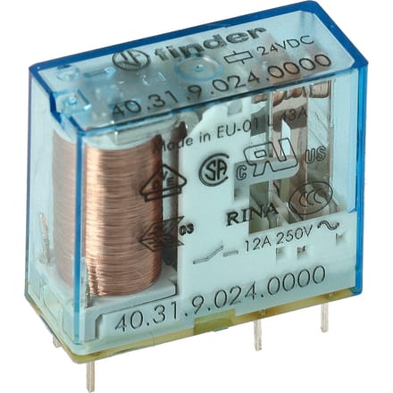 Finder PCB Relais 24V DC 10A Enkelpolig Omschakeling Contact - 40.31.9.024.0000 [2 Stuks]