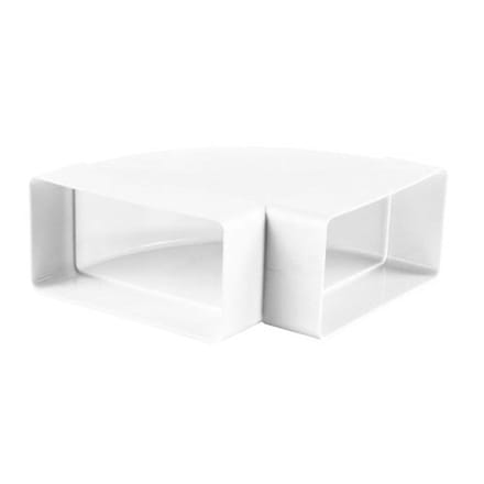 Ventilatiekanaal vlak 220x54 mm bochtstuk 90° horizontaal