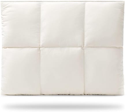 Laptoptassen - Damescomputertassen - Comfortabele, zachte laptophoes - 13" 14" - Gewatteerde laptoptas met kussensloop - Wit
