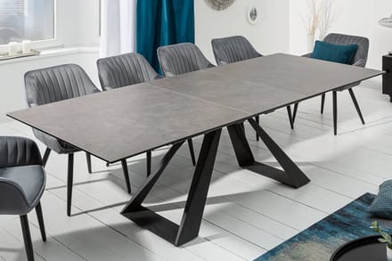 Uitschuifbare eettafel CONCORD 180-230 cm antraciet gemaakt van keramiek