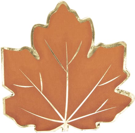 PARTYPRO - 16 oranje en gouden herfstblad papieren servetten