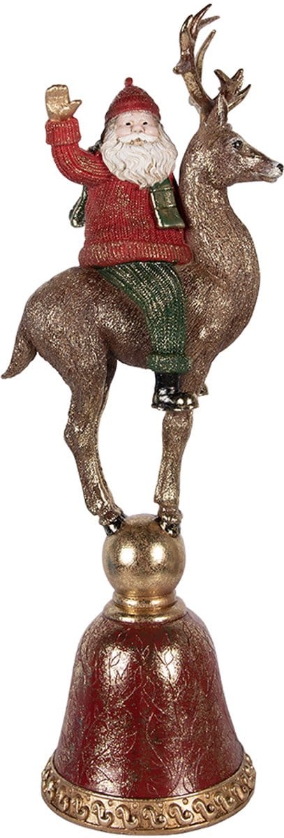 Clayre & Eef Decoratie Beeld Kerstman 24x20x63 cm Bruin Kunststof