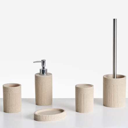 HUARMEY - Badkameraccessoireset - Lichtbeige - Polyresin