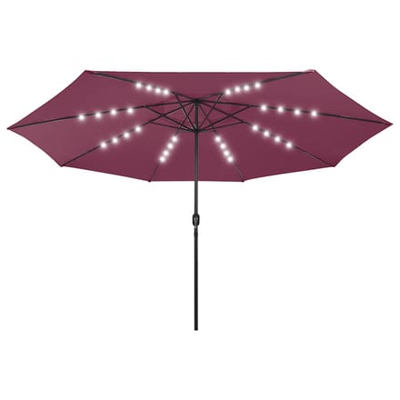 vidaXL - Parasol - met - LED-verlichting - 400 - cm - bordeauxrood