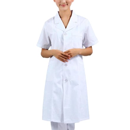 Vrouwen korte mouw witte scrubs labjas medisch dokter verpleegster uniform M wit