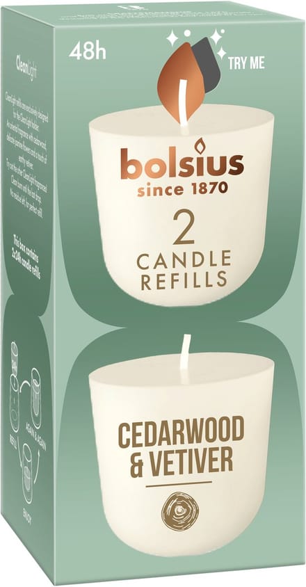 Bolsius Geurkaars Navulling Cedarwood & Vetiver -