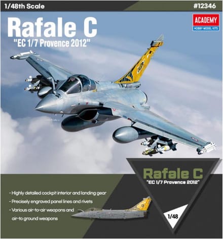 Academy Modelbouwpakket Militaire voertuigen - 12346 Dassault Rafale C - EC 1/7 Provence 2012 Plastic - 1:48 - Modelbouw