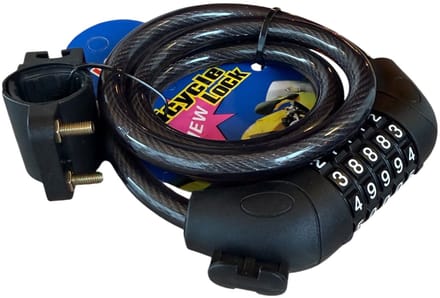 Combinatieslot met Kabel - Cijferslot Fiets - Eigendommen Beveiligen - Instelbare Vijfcijferige Code - 600 Gram - Zwart
