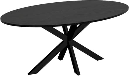 Eettafel ovaal 180cm Rato zwart ovale tafel MDF eetkamertafel