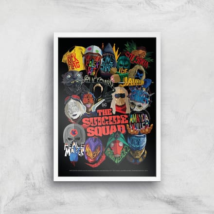 Suicide Squad Poster Giclee Art Print - A4 - White Frame