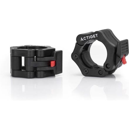 Actiget® Haltersluitingen | Barbell Sluitingen | Lock Jaw Sluitklemmen | Zwart/Rood | 2 Stuks | 50 Mm