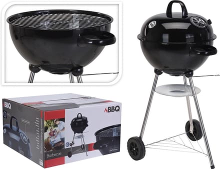 BBQ Houtskool ø47 cm | Barbeceu met wielen, thermometer & luchtrooster