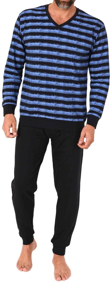 Normann herenpyjama met lange mouwen in elegante strepenlook