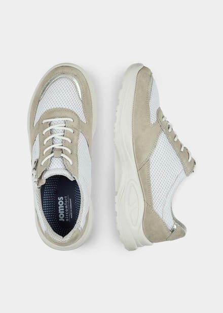 Sneakers met verwisselbaar voetbed - steengrijs / wit - Gr. 40 van Goldner Fashion