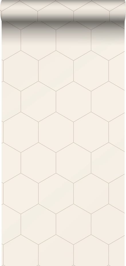 ESTAhome behang hexagon zandkleurig - 53 cm x 10.05 m - 139553