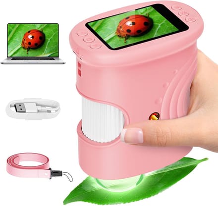 1000x Draagbare Digitale Microscoop - Microscoop Voor Kinderen Met 2,0 Inch IPS-Scherm - Zakmicroscoop - STEM-Speelgoed Verjaardagscadeaus