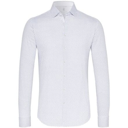 Desoto Overhemd Dotted Pattern Wit-Blauw / male