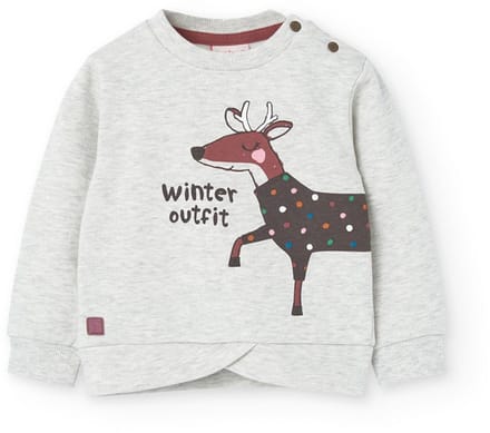 Boboli Fleece Sweatshirt Wit 18 Months Meisje