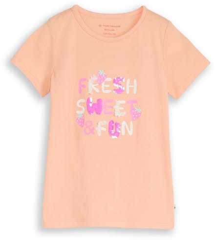 Tom Tailor - T-shirt met print - Maat 92/98 - peach bloom