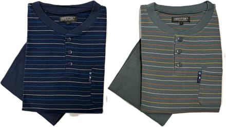Outfitter - Heren pyjama's - Katoen - Duo Voordeelpack - Gestreept - Maat L