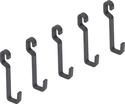 Emuca Set met 5 haken voor de keuken, staal, antracietgrijs