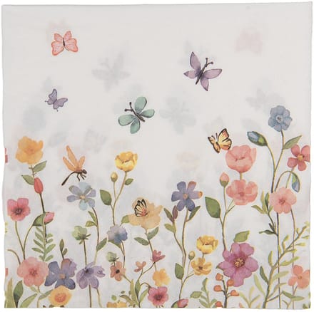 Clayre & Eef Servetten Papier Set van 20 33x33 cm Wit Papier
