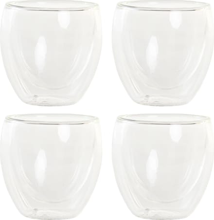 Items Koffieglazen - set 4x - dubbelwandig - espresso glazen - 100 ml