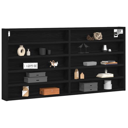 vidaXL - Display - Kast - Muurmontage - Zwart - Eiken - 100 - x - 8,5 - x - 50 - cm
