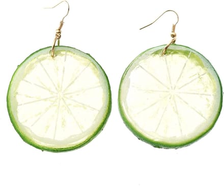 Fako Bijoux® - Oorbellen - Plastic Fruit - Limoen Schijfje