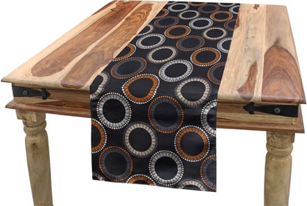 New Bed Abstracte Geometrie Etnische Cirkeldots Accent Rechthoekige Tafelrunner, 40cm x 300cm