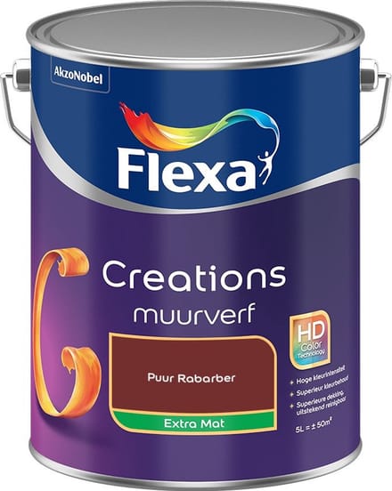 Flexa - Creations Muurverf Extra Mat - Puur Rabarber - Mengverf - 5 L