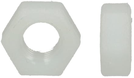 Moer nylon – M4 – DIN 934 – 6 stuks – kunststof zeskantmoer – PA