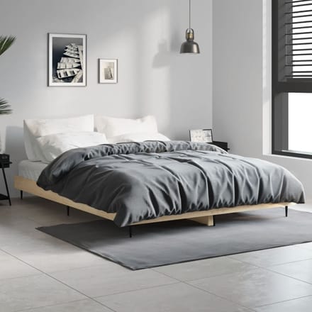 vidaXL - Bedframe - zonder - matras - hout - sonoma - eikenkleurig - 140x190 - cm