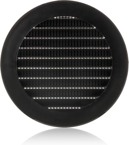 Kunststof Ventilatierooster 100mm met Insectengaas - Zwart