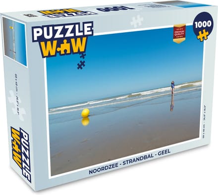 Puzzel Noordzee - Strandbal - Geel - Legpuzzel - Puzzel 1000 stukjes volwassenen